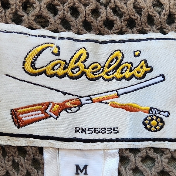 Vintage Cabelas Fishing Vest Mens Medium Khaki Hunting Pockets Outdoors Tactical - Picture 3 of 13